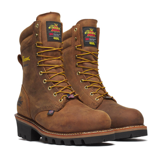 Men's Thorogood Logger  WP INSUL  Crazy Horse Steel Toe Vibram 9" - 804-3554