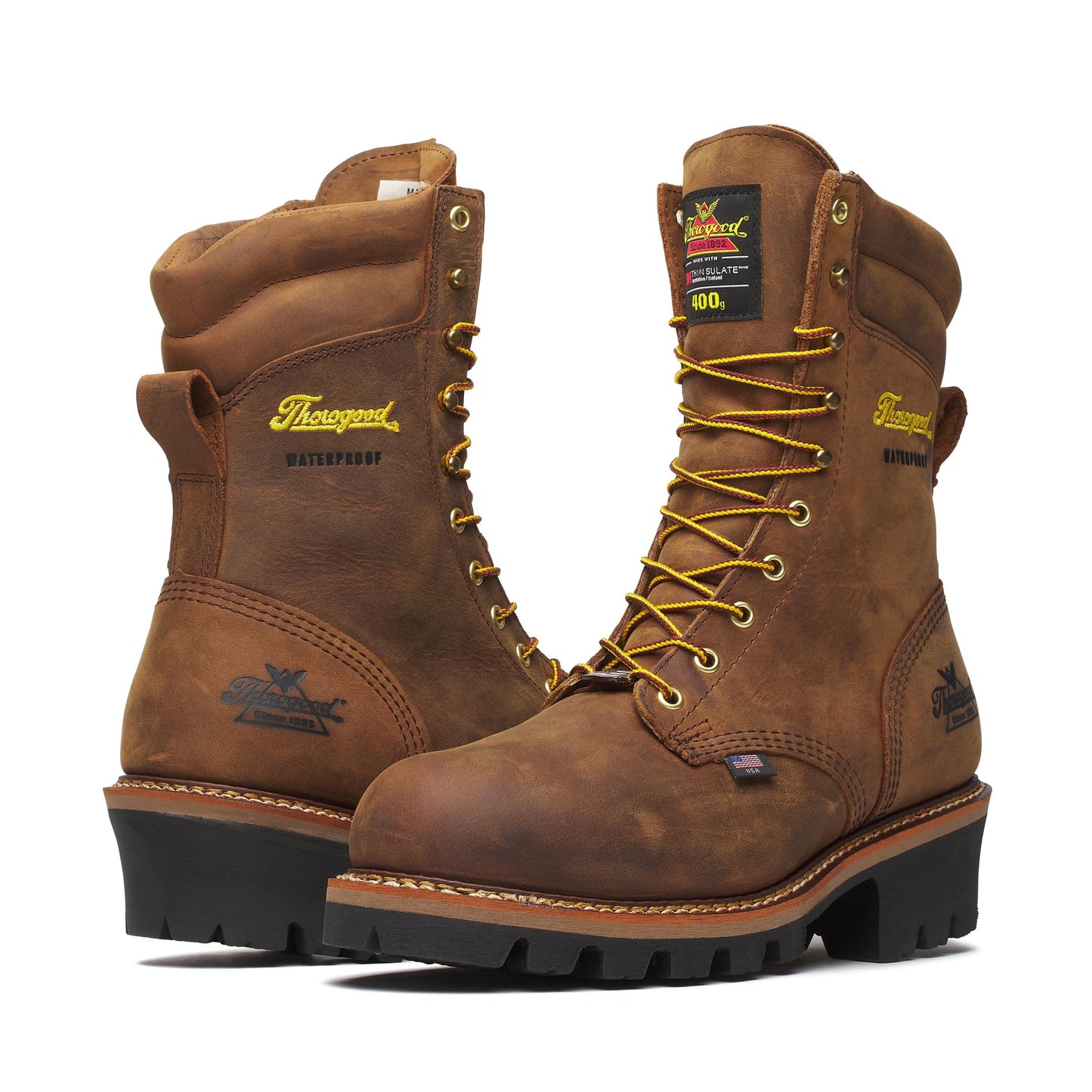 Men's Thorogood Logger  WP INSUL  Crazy Horse Steel Toe Vibram 9" - 804-3554