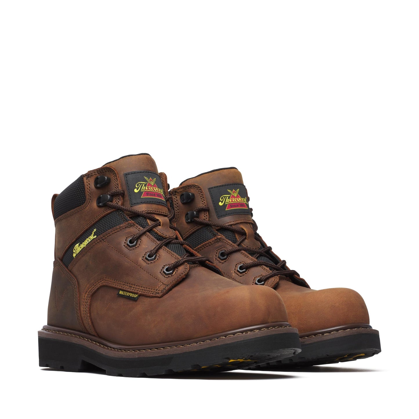 Men's Thorogood Jobsite  WP  Crazy Horse Comp Toe BLK 6" - 804-4143