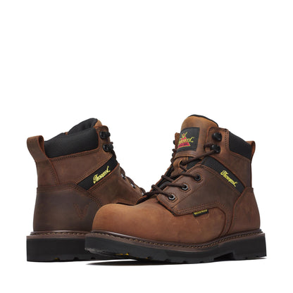 Men's Thorogood Jobsite  WP  Crazy Horse Comp Toe BLK 6" - 804-4143