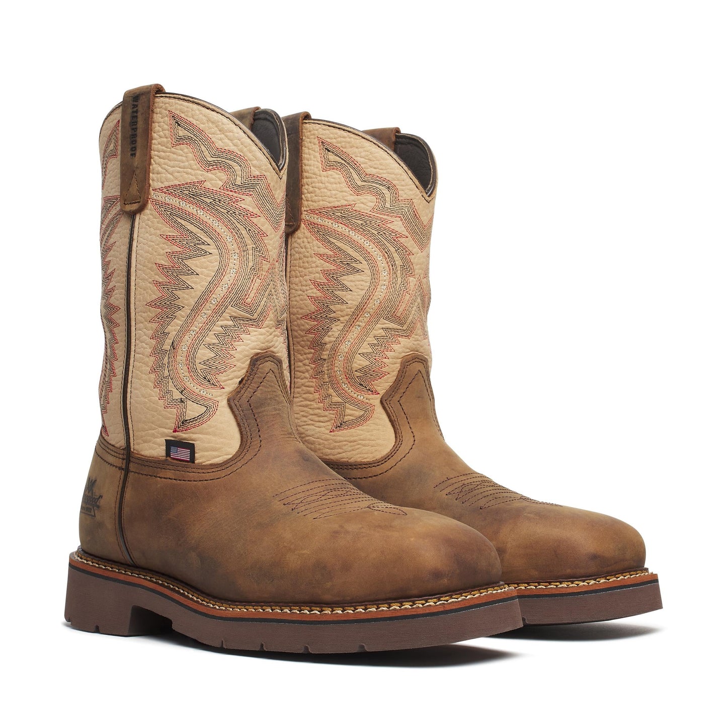 Men's Thorogood SQ TOE WP LT SHAFT BROWN SOLE COMP  - 804-4307