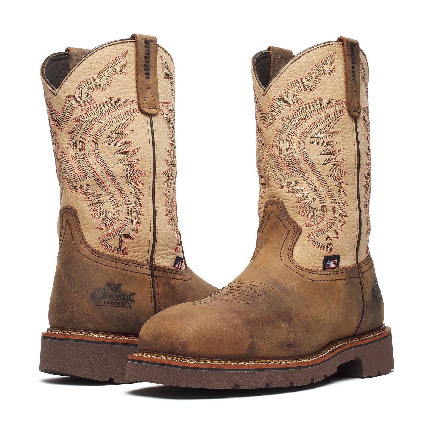 Men's Thorogood SQ TOE WP LT SHAFT BROWN SOLE COMP  - 804-4307