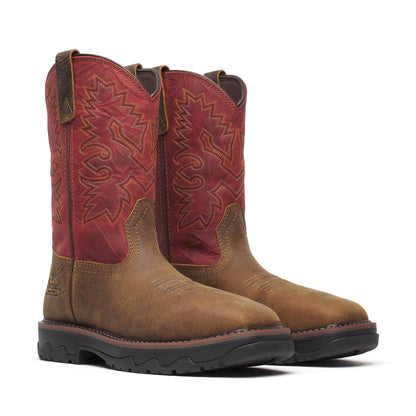 Men's Thorogood Buffalo Ridge   WP BrownScarlet Nano Sq Toe  - 804-4341