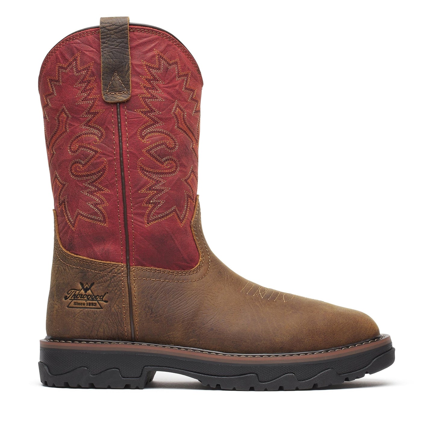 Men's Thorogood Buffalo Ridge   WP BrownScarlet Nano Sq Toe  - 804-4341