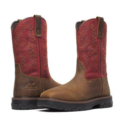 Men's Thorogood Buffalo Ridge   WP BrownScarlet Nano Sq Toe  - 804-4341