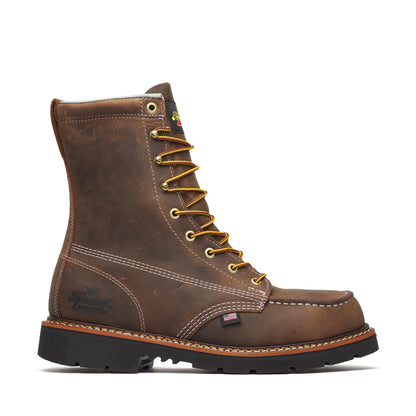 Men's Thorogood American Heritage   Crazy Horse Steel Moc Toe BLK 8" - 804-4398