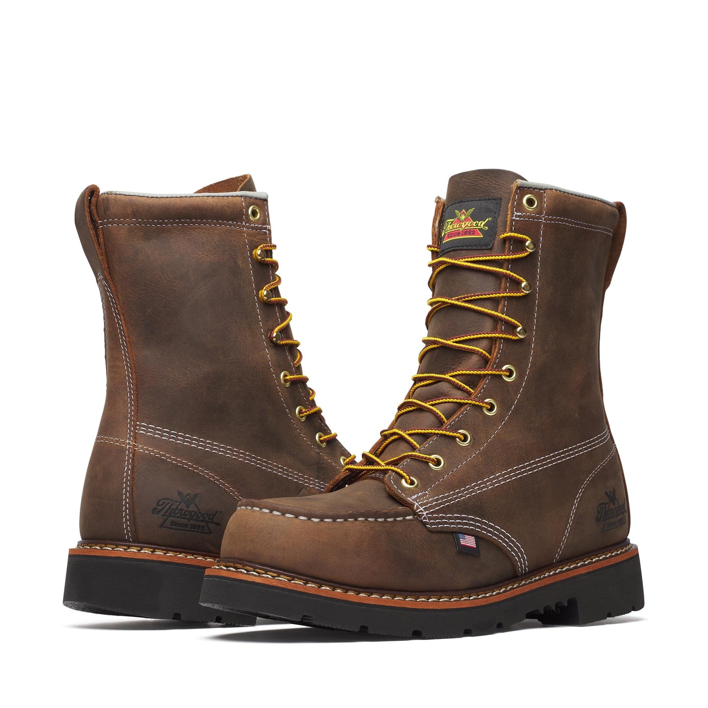 Men's Thorogood American Heritage   Crazy Horse Steel Moc Toe BLK 8" - 804-4398