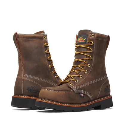 Men's Thorogood American Heritage   Crazy Horse Steel Moc Toe BLK 8" - 804-4398