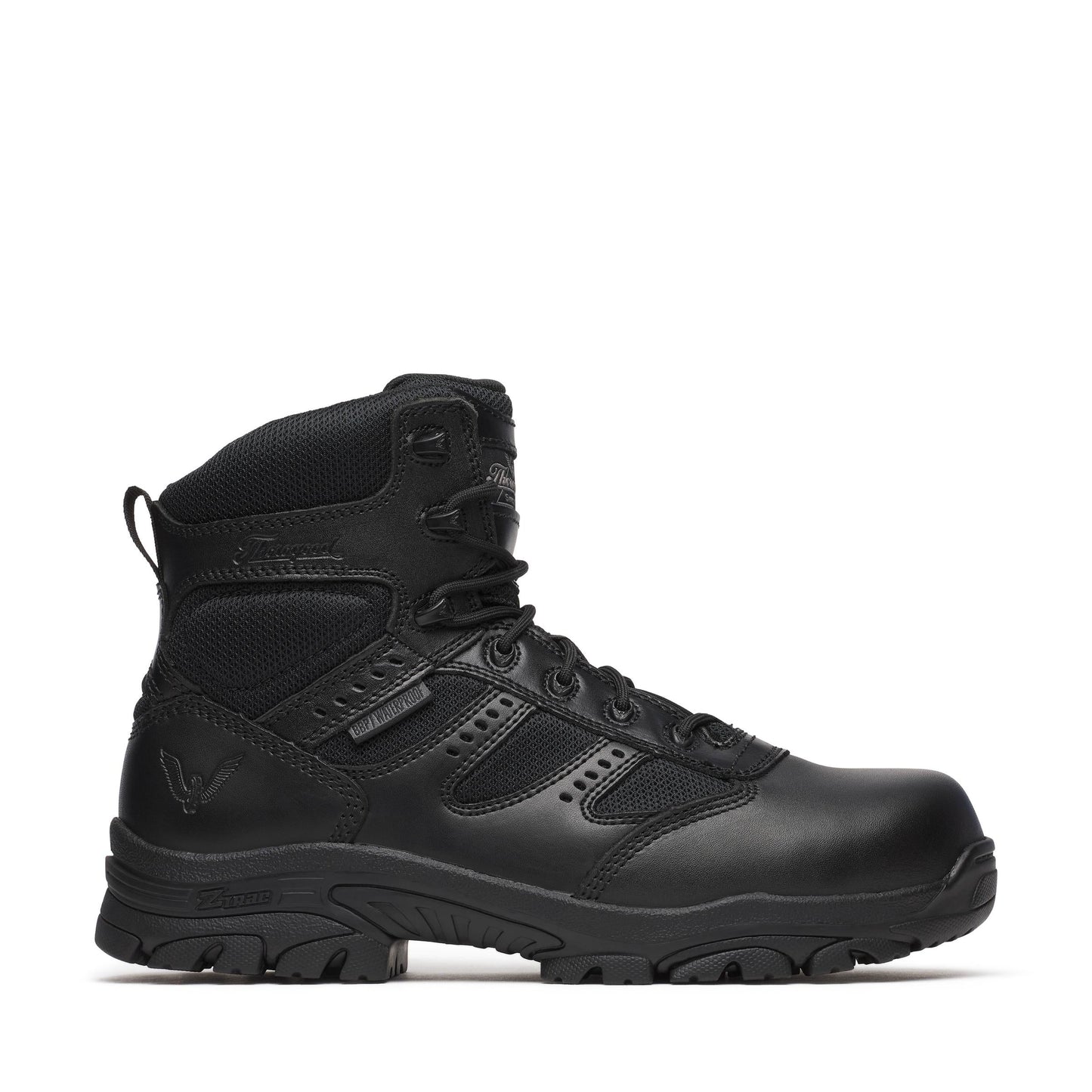Men's Thorogood The Deuce  BBP WP  Black Comp Polish Toe SideZip 6" - 804-6190
