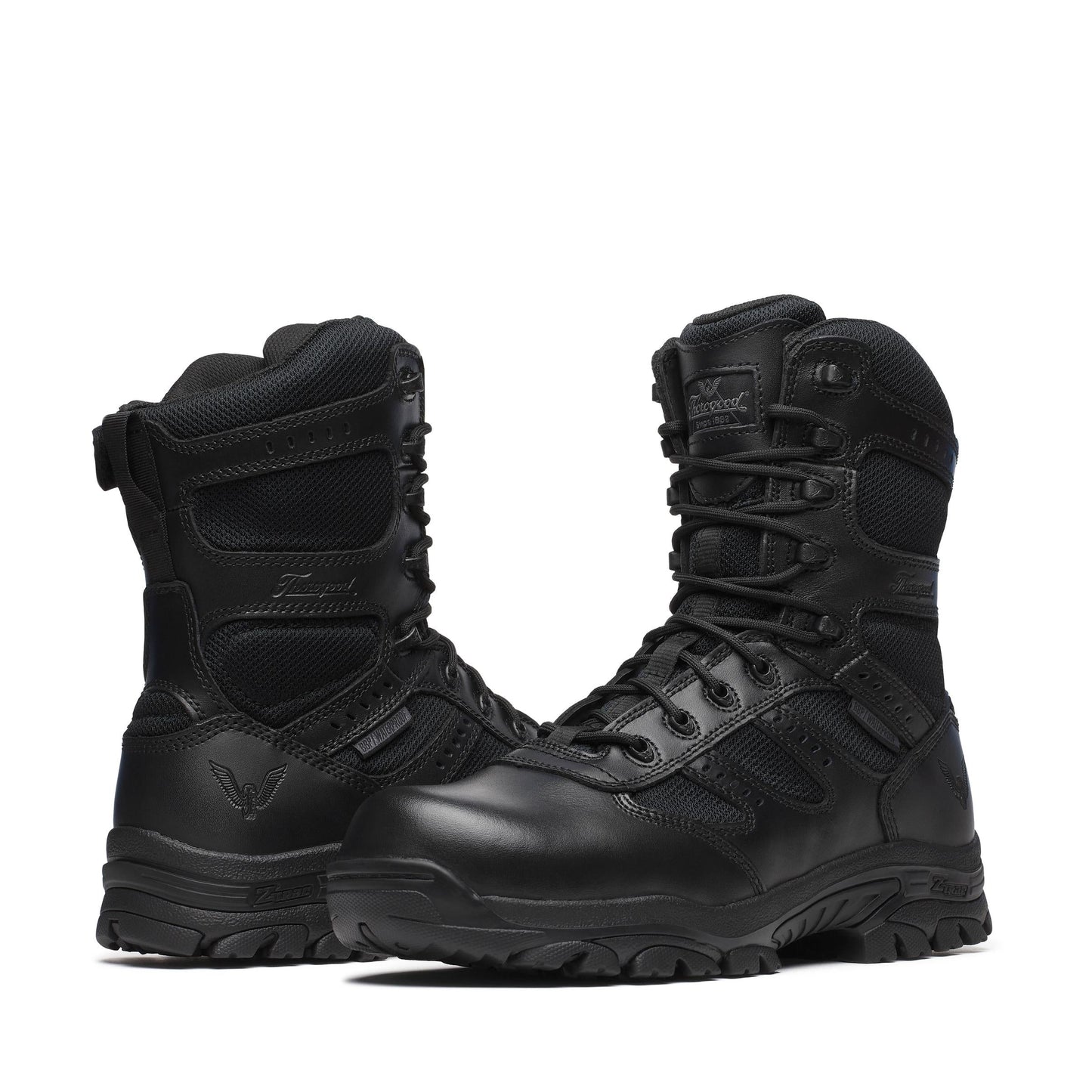 Men's Thorogood The Deuce  BBP WP  Black Comp Polish Toe SideZip 8" - 804-6191