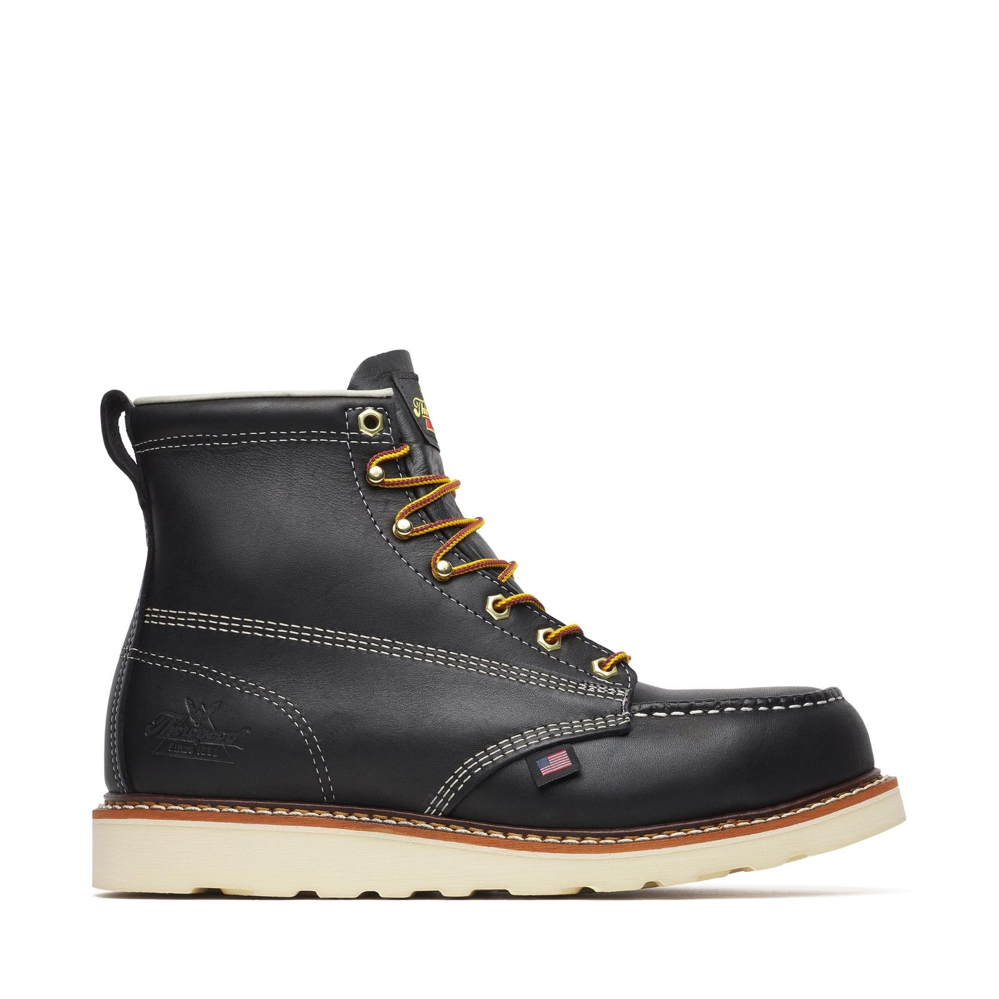 Men's Thorogood American Heritage   Black Steel Moc Toe Wedge 6" - 804-6201