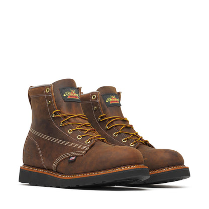 Men's Thorogood 6IN CRZYHRSE BLK WDGE RND TOE 6" - 814-4161