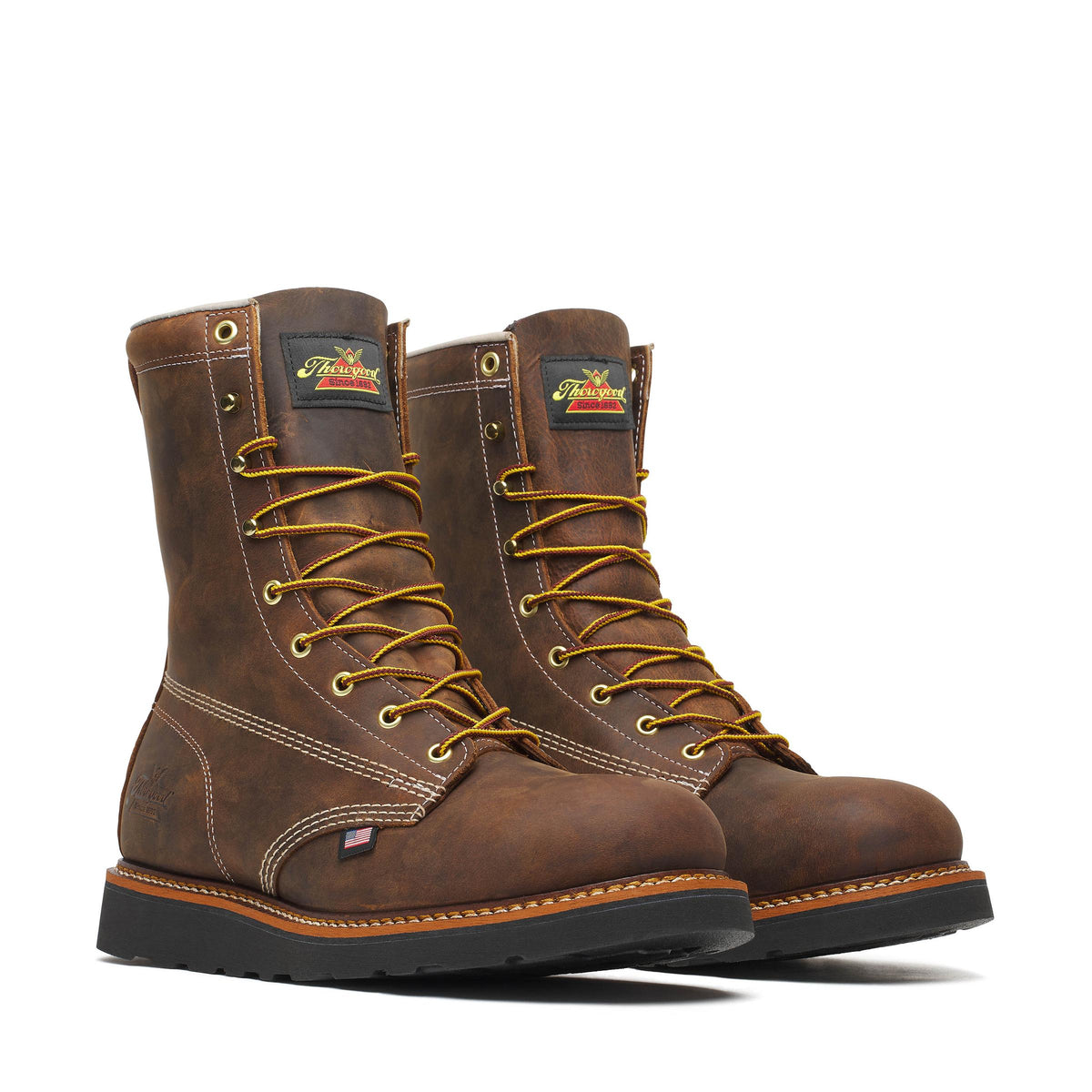 Men's Thorogood 8IN CRZYHRSE BLK WDGE RND TOE 8" - 814-4261