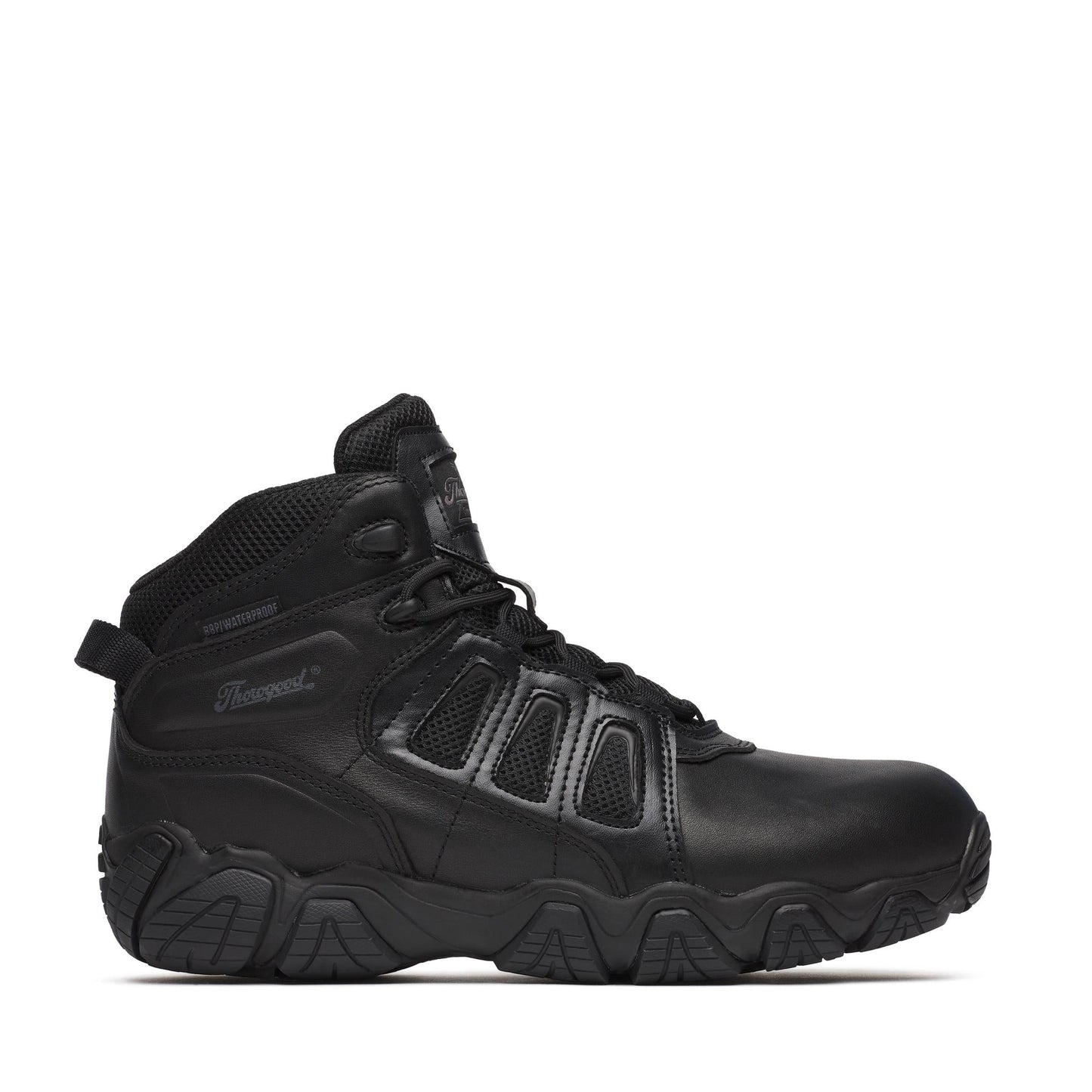 Men's Thorogood Crosstrex  BBP WP  Black Polish Toe SideZip 6" - 834-6385