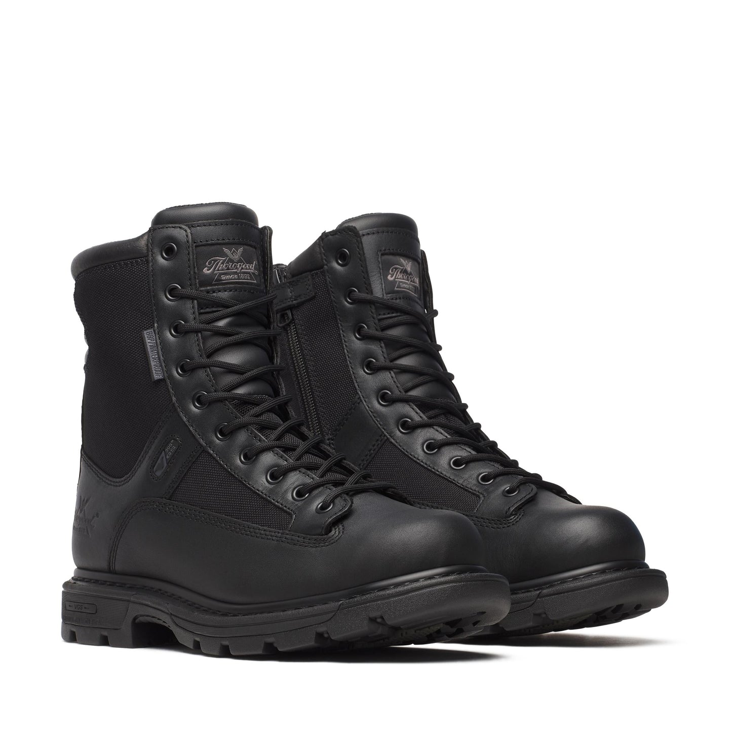 Men's Thorogood GenFlex2  BBP WP  Black Polish Toe SideZip 8" - 834-7991