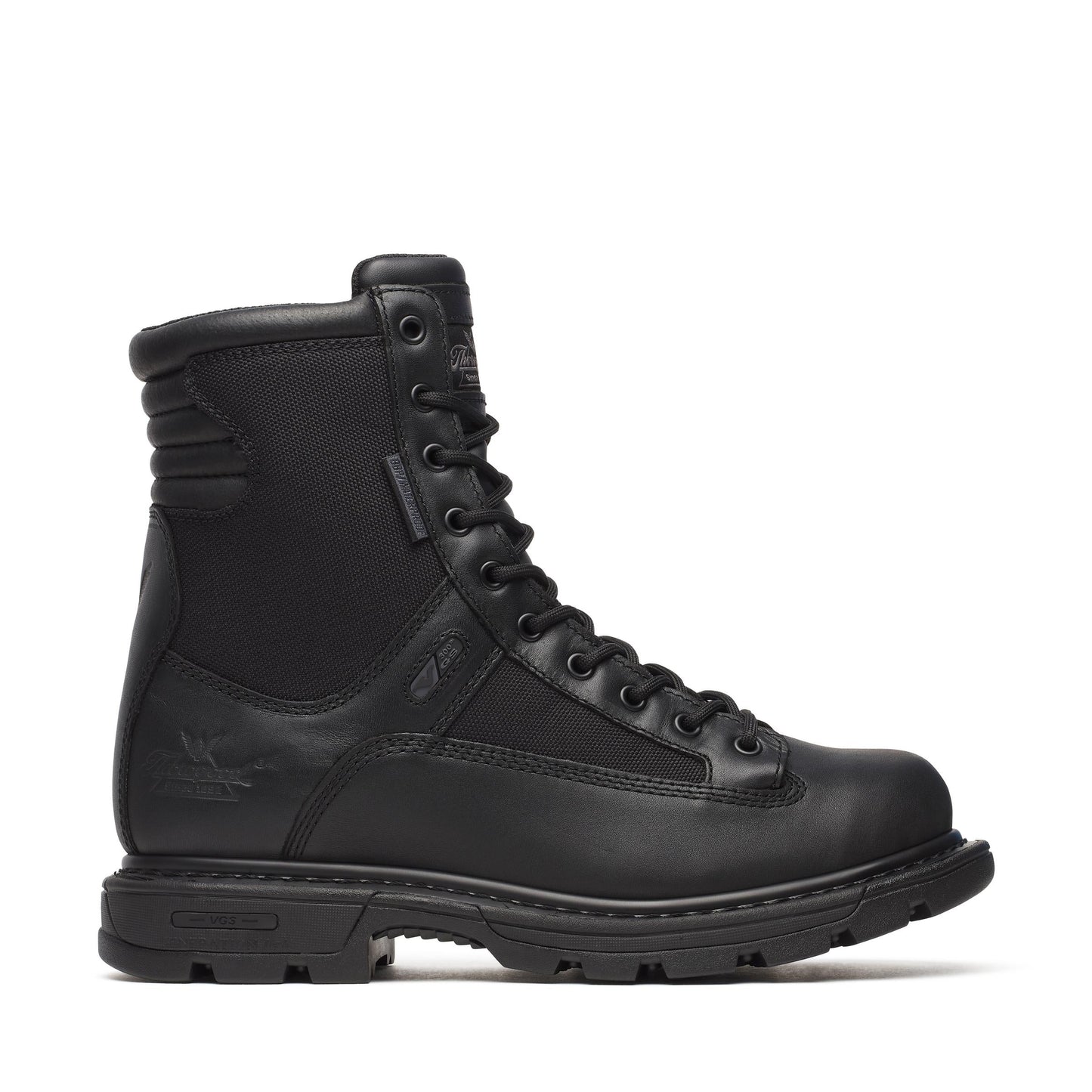 Men's Thorogood GenFlex2  BBP WP  Black Polish Toe SideZip 8" - 834-7991