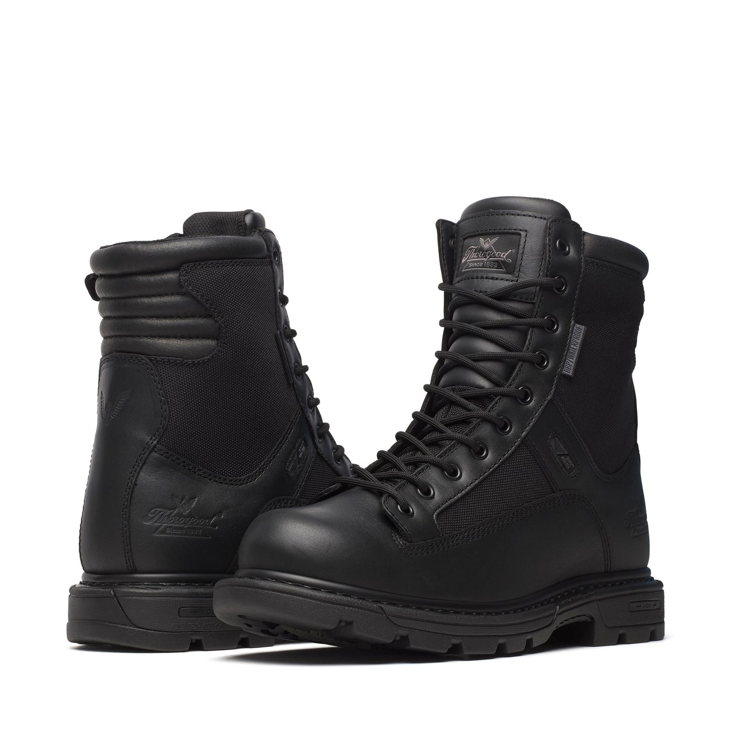 Men's Thorogood GenFlex2  BBP WP  Black Polish Toe SideZip 8" - 834-7991