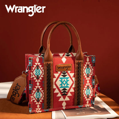 Wrangler Aztec Small Tote/Crossbody - Burgundy - WG2203-8120SWBDY