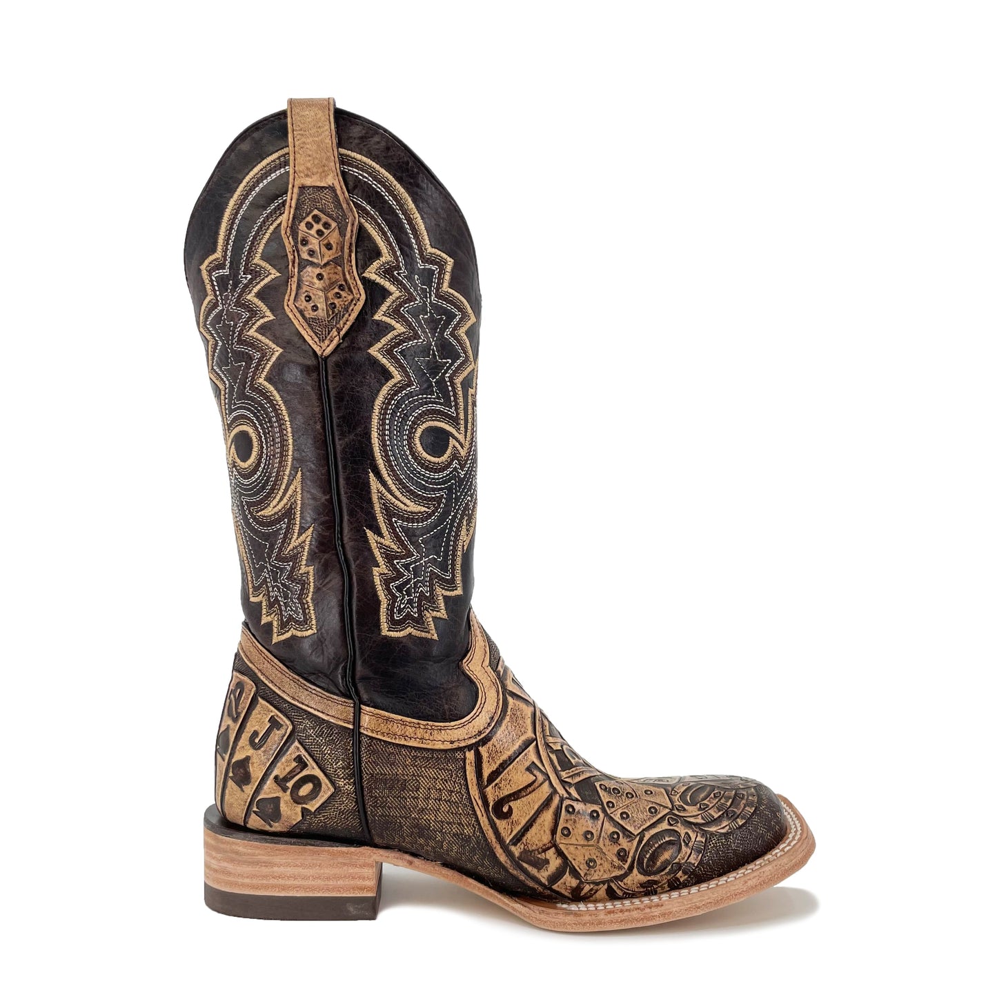 Women's Bulldog Hand Tooled Boots - Royal Flush Rustic