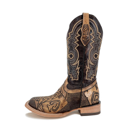 Women's Bulldog Hand Tooled Boots - Royal Flush Rustic