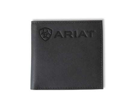 Ariat Bi-fold Embossed Logo Black Leather Wallet - A3546001