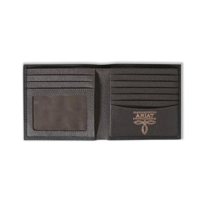Ariat Bi-fold Embossed Logo Black Leather Wallet - A3546001