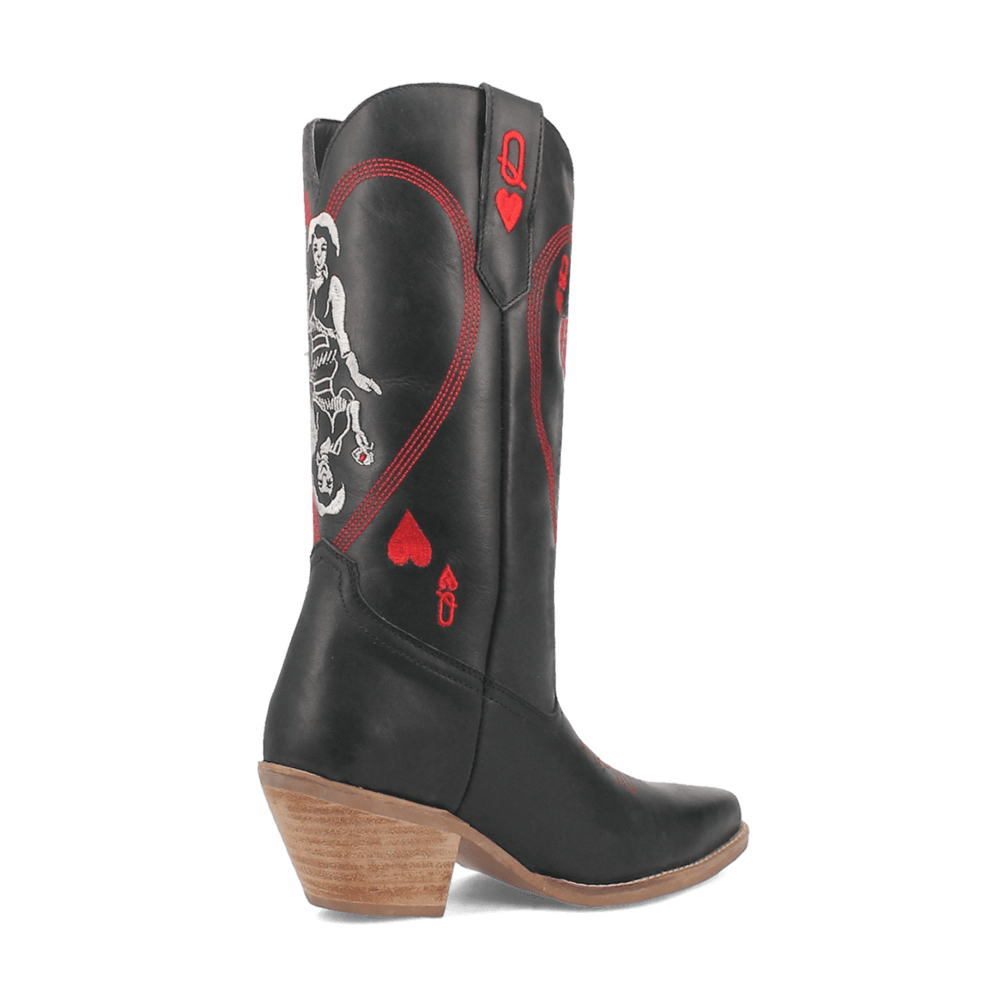 Women's Dingo Queen A Hearts  Leather Boot - Black - DI174-BK
