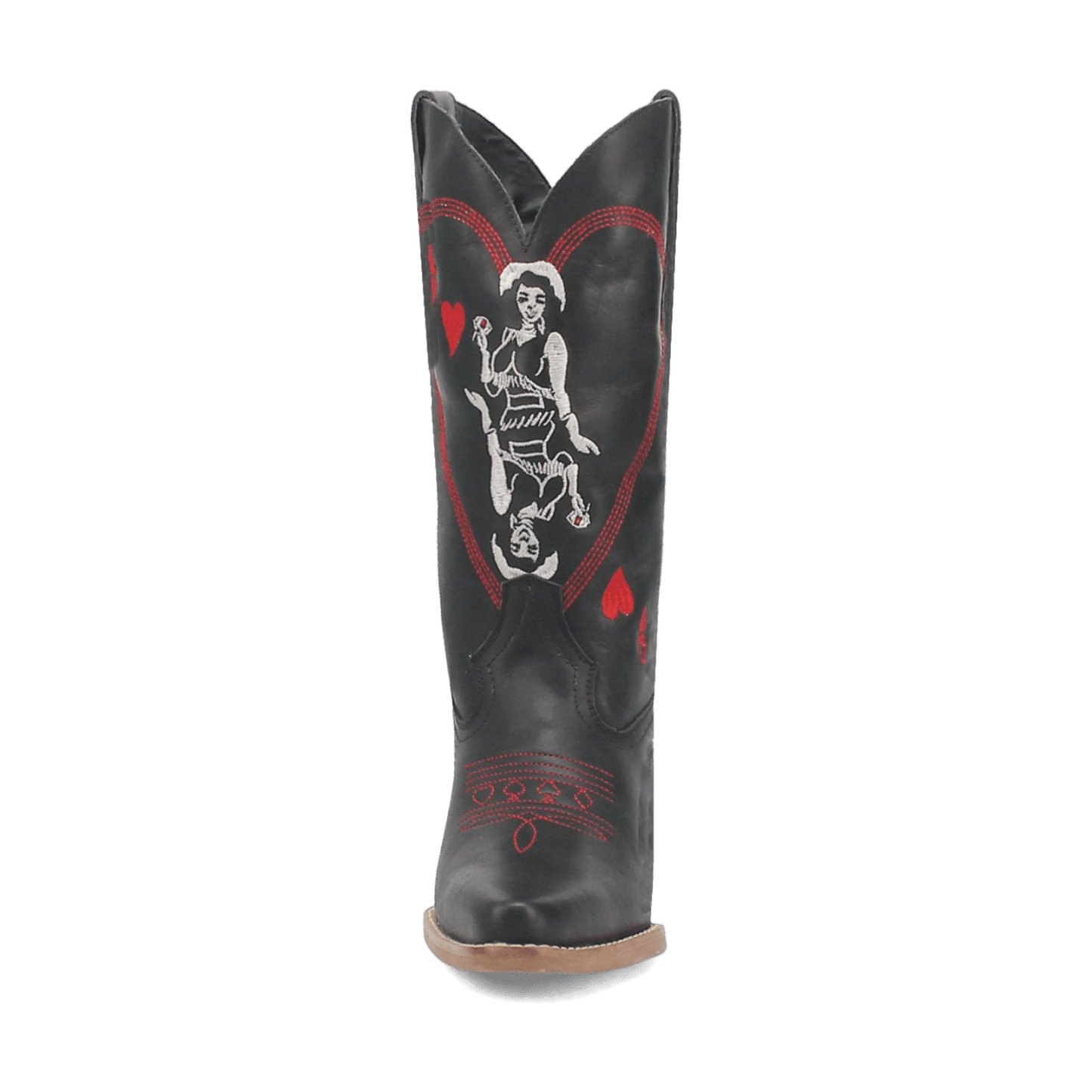 Women's Dingo Queen A Hearts  Leather Boot - Black - DI174-BK