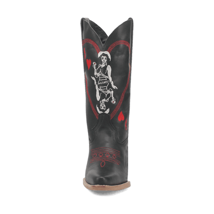 Women's Dingo Queen A Hearts  Leather Boot - Black - DI174-BK