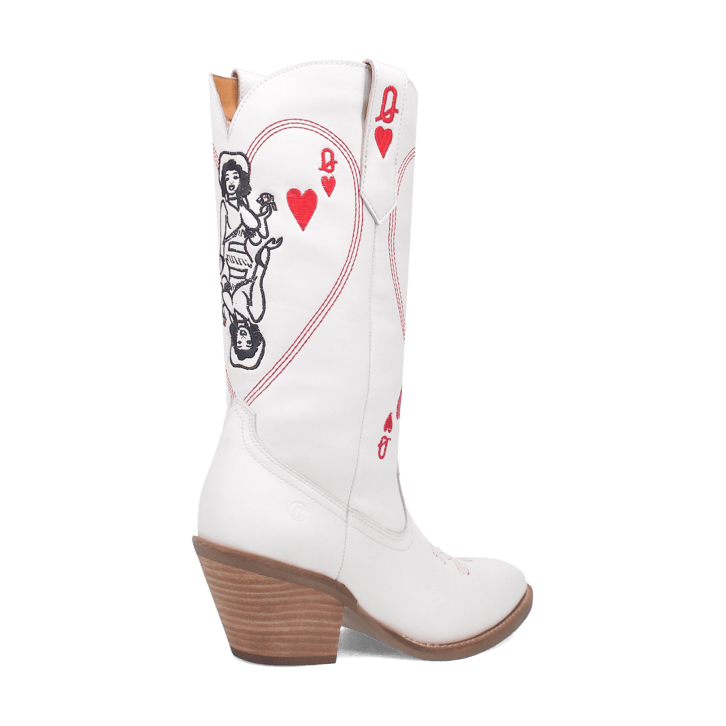 Women's Dingo Queen A Hearts  Leather Boot - White - DI174-WH