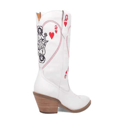 Women's Dingo Queen A Hearts  Leather Boot - White - DI174-WH