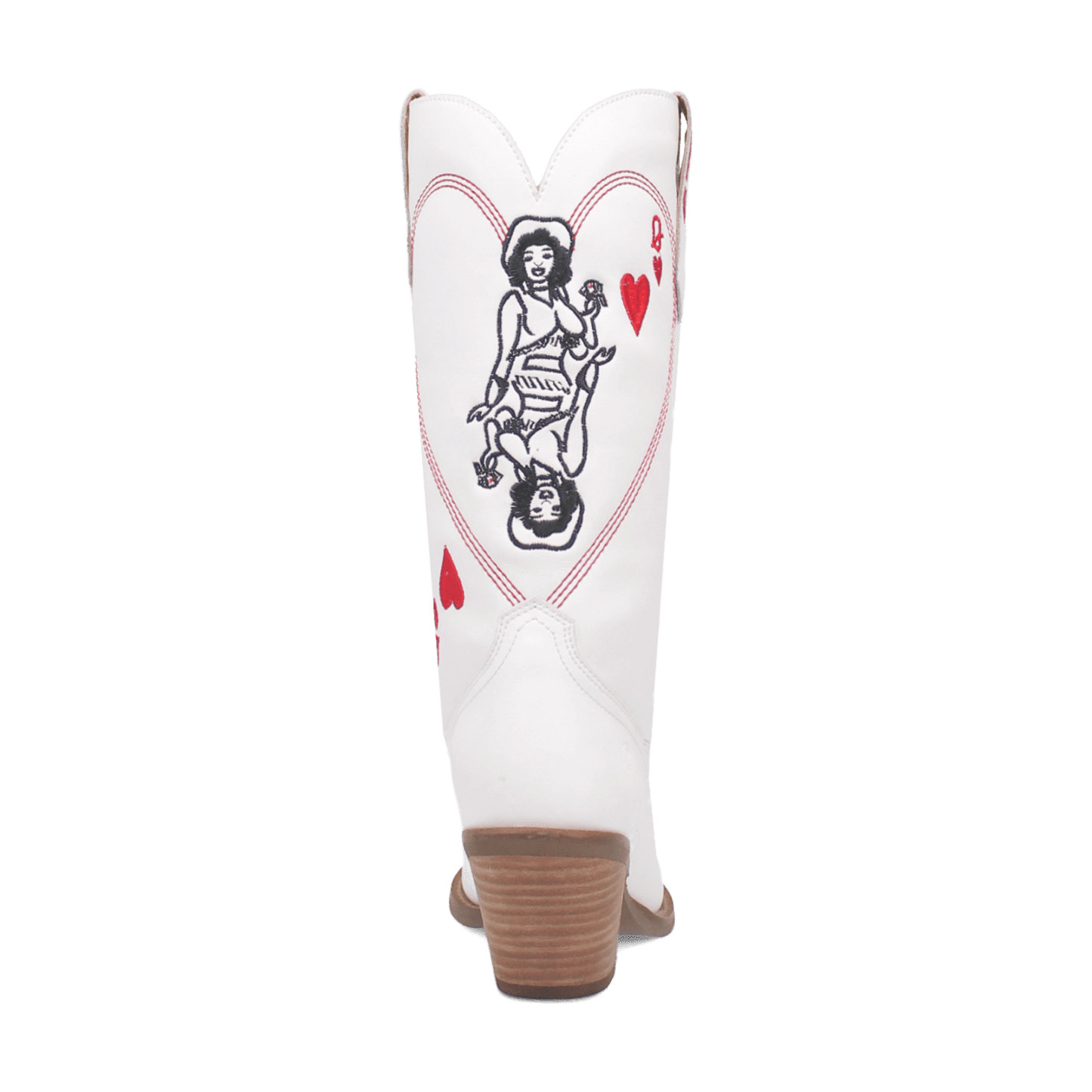 Women's Dingo Queen A Hearts  Leather Boot - White - DI174-WH