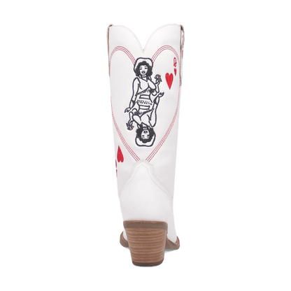 Women's Dingo Queen A Hearts  Leather Boot - White - DI174-WH