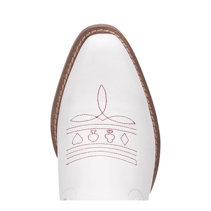 Women's Dingo Queen A Hearts  Leather Boot - White - DI174-WH