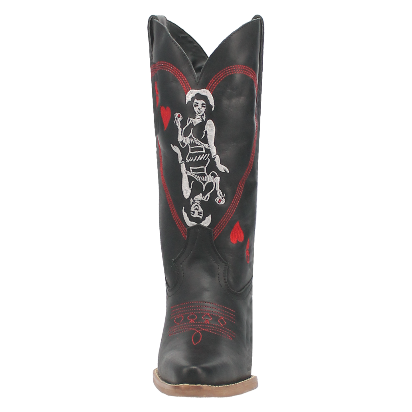 Women's Dingo Queen A Hearts  Leather Boot - Black - DI174-BK