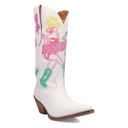 Women's Dingo Nashville Nights Leather Boot - White - DI2207-WH