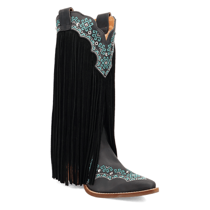 Women's Dingo Tequila Sunrise Suede Boot - Black - DI2225-BK