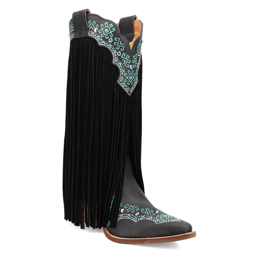 Women's Dingo Tequila Sunrise Suede Boot - Black - DI2225-BK