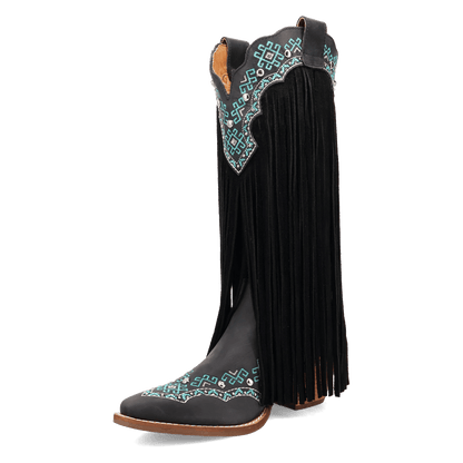 Women's Dingo Tequila Sunrise Suede Boot - Black - DI2225-BK