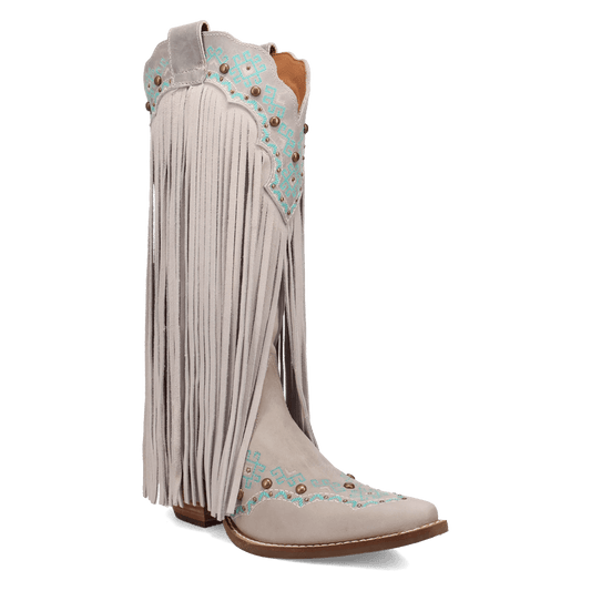 Women's Dingo Tequila Sunrise Suede Boot - White - DI2225-WH7
