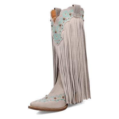 Women's Dingo Tequila Sunrise Suede Boot - White - DI2225-WH7