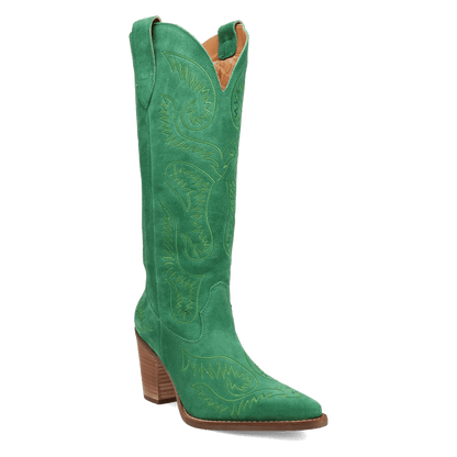 Women's Dingo Evita Leather Boot - Green - DI2253-GN