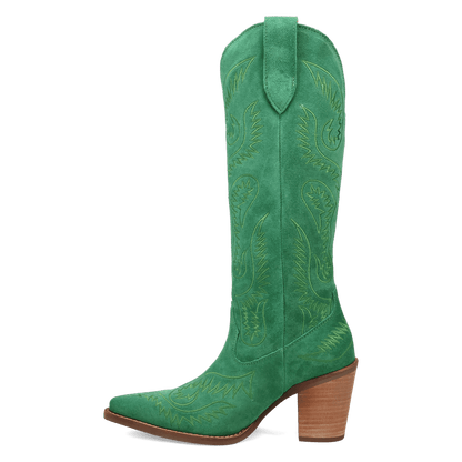 Women's Dingo Evita Leather Boot - Green - DI2253-GN