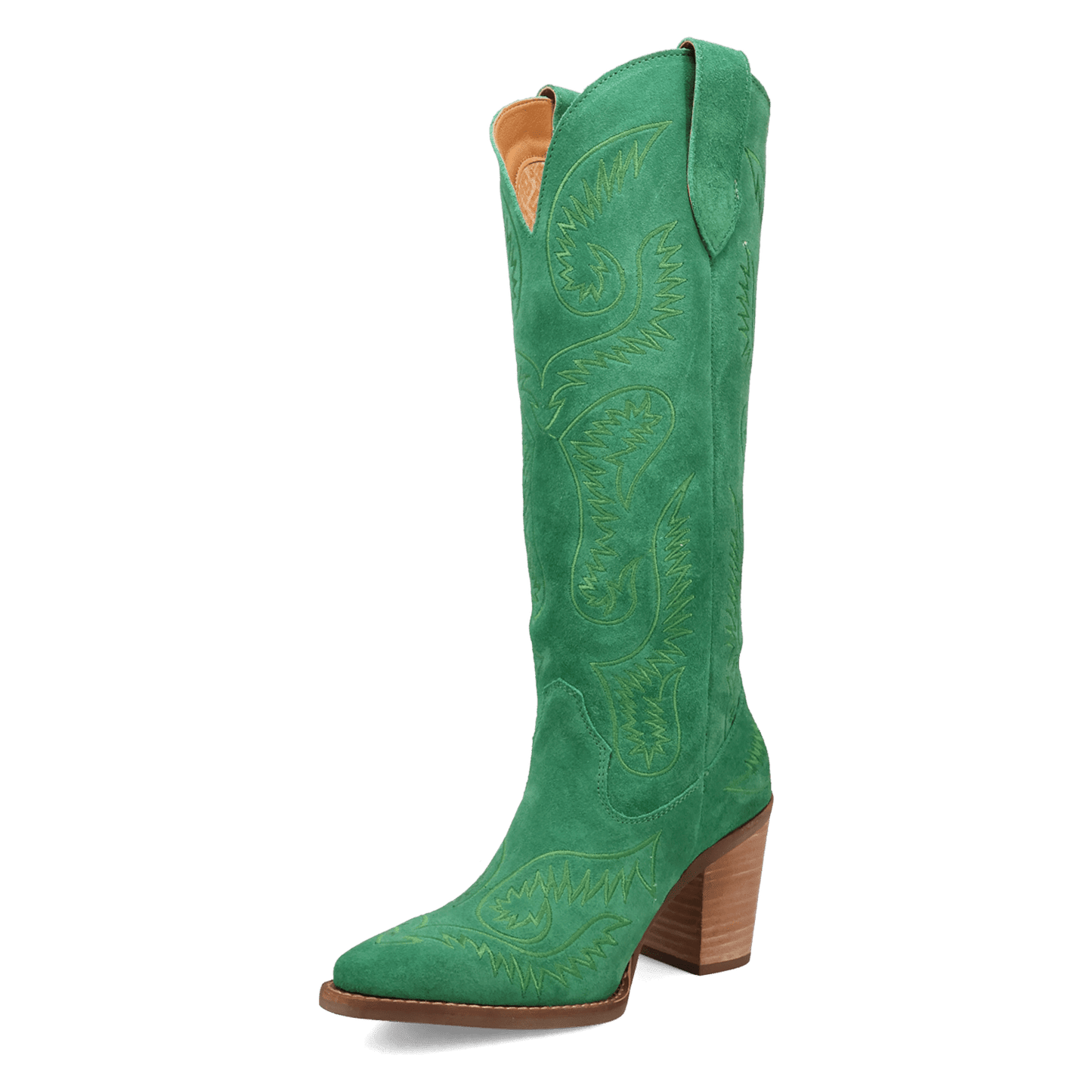 Women's Dingo Evita Leather Boot - Green - DI2253-GN