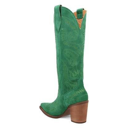 Women's Dingo Evita Leather Boot - Green - DI2253-GN