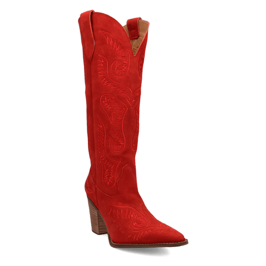 Women's Dingo Evita Leather Boot - Red - DI2253-RD