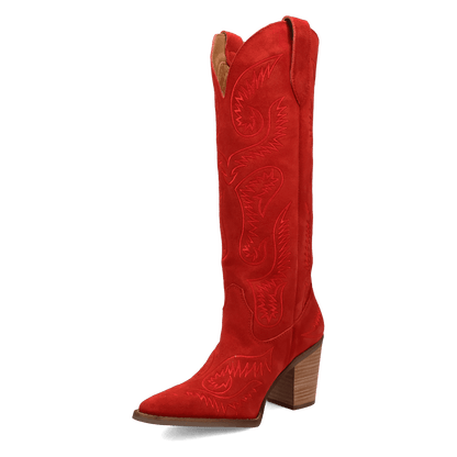 Women's Dingo Evita Leather Boot - Red - DI2253-RD