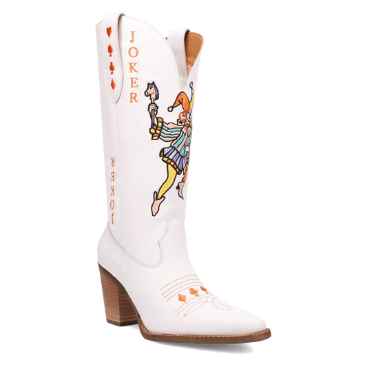Women's Dingo Joker Leather Boot - White - DI2255-WH