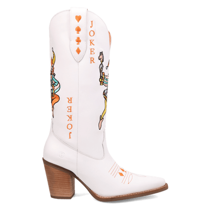Women's Dingo Joker Leather Boot - White - DI2255-WH