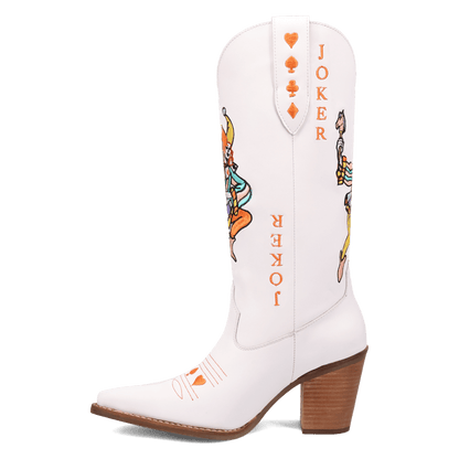 Women's Dingo Joker Leather Boot - White - DI2255-WH